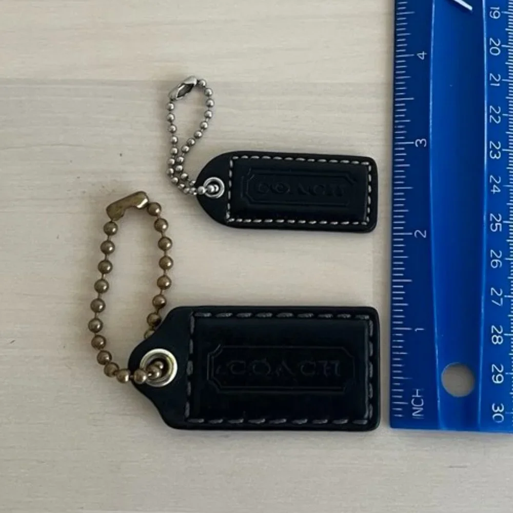 Coach Set of 2 Hangtag Key FOB Genuine Leather
